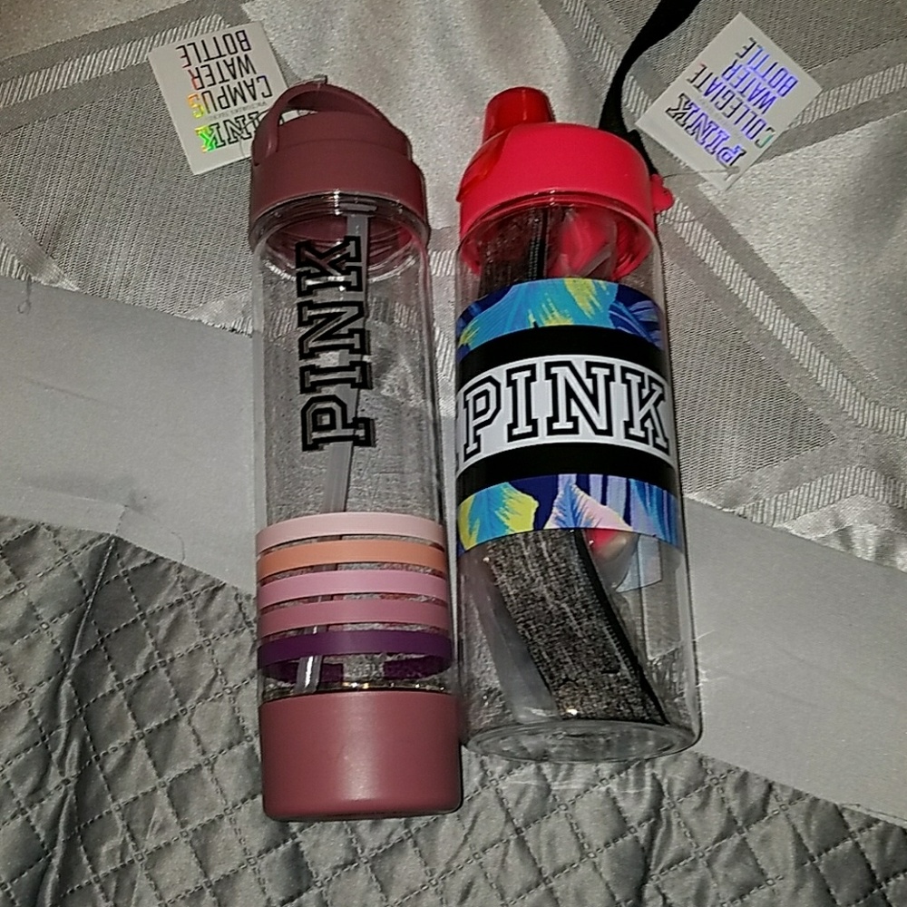 Pink water bottles